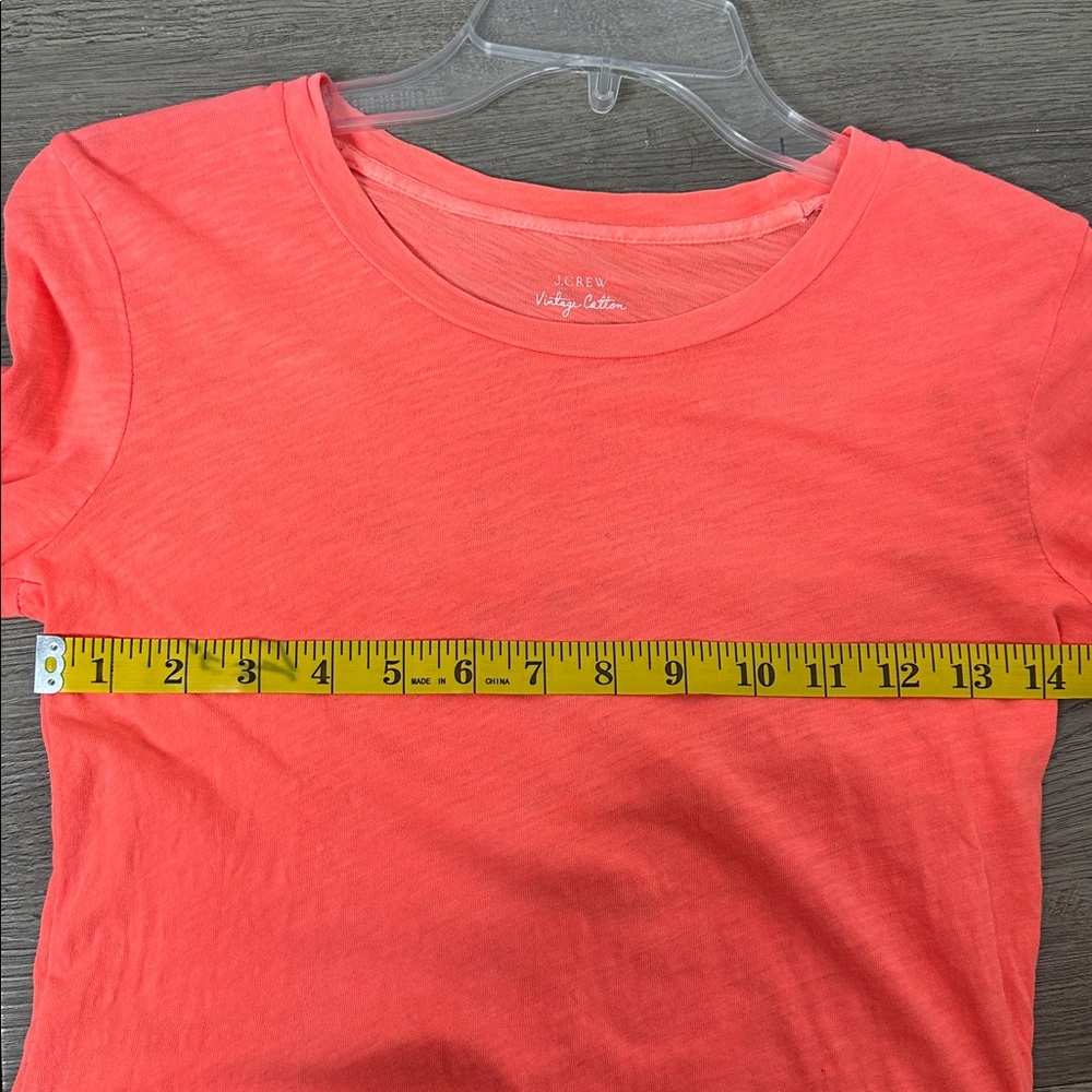 J. Crew Women’s Bright Coral Long Sleeve Tee • 100% Vintage Cotton • Size XS - Picture 6 of 6